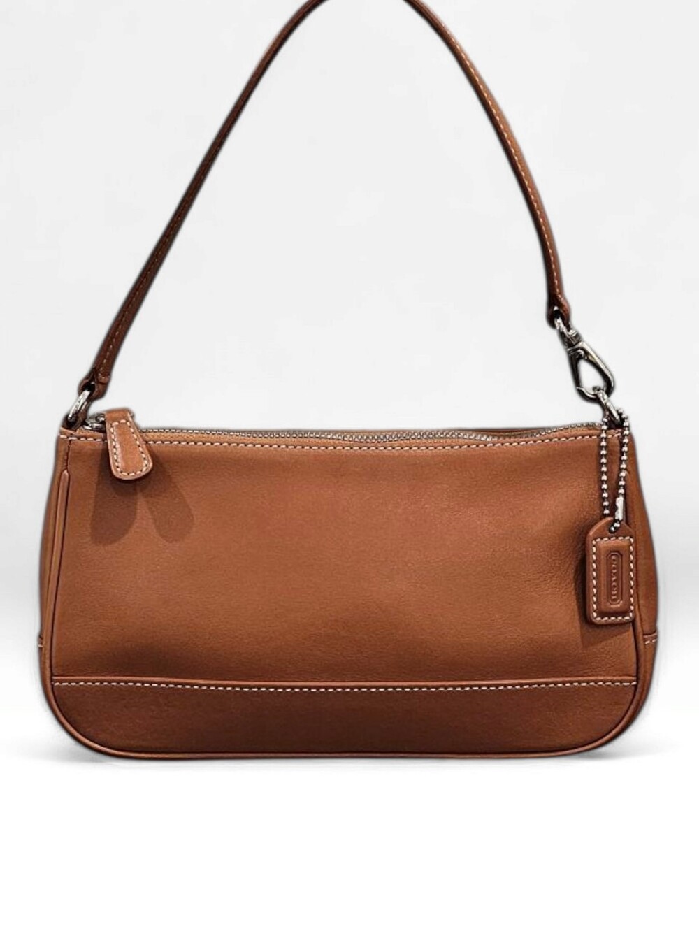 COACH F25-7785 Vintage Mini Tan Leather Demi Hampton Handbag